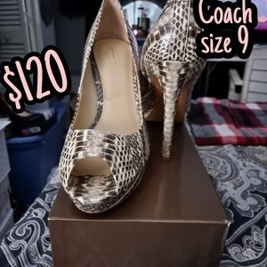 Snake Print Coach heels